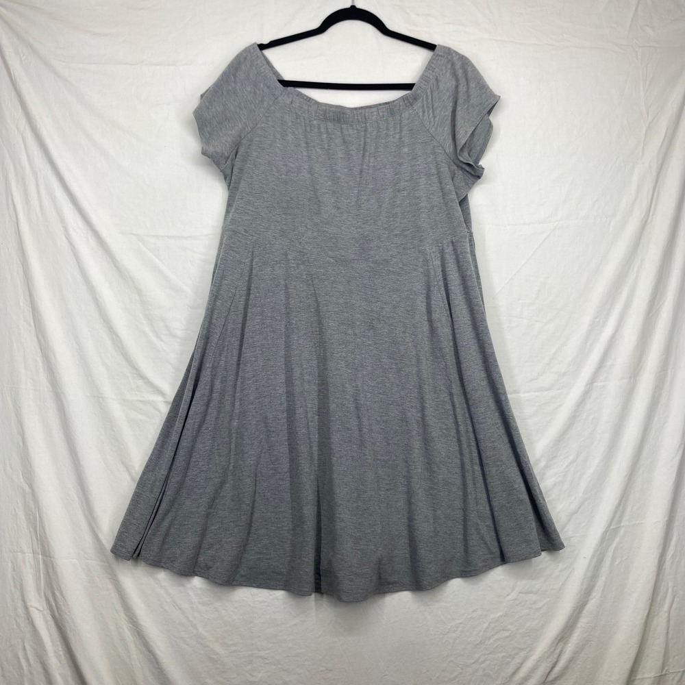 Torrid Gray Fit and Flare Skater Dress Short Flutter Sleeve Plus Size 2 2X
